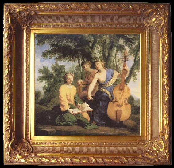 framed  Eustache Le Sueur Melpomene,Erato und Polymnia (mk08), Ta021